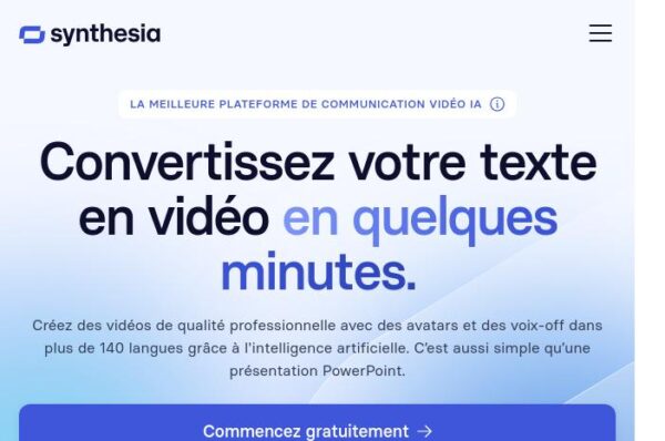 synthesia plateforme de communication vidรฉo ia
