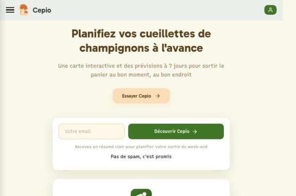 capture d'รฉcran de la page d'accueil de cepio
