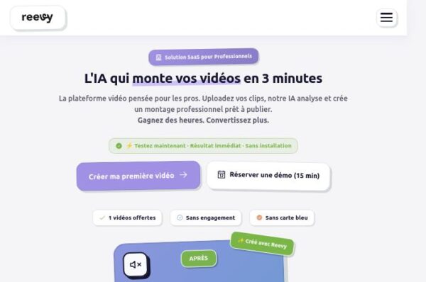 capture d'รฉcran de la page d'accueil de reevy