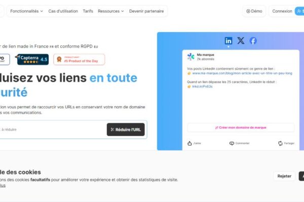 capture d'รฉcran du site urlp, rรฉducteur de lien sรฉcurisรฉ