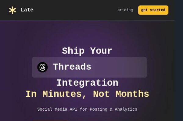 capture d'รฉcran de la page d'intรฉgration threads