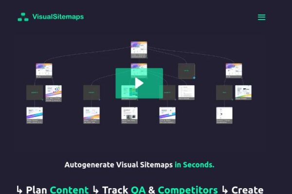 capture d'รฉcran de visualsitemaps, outil de crรฉation de plans de site visuels