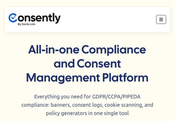 consently, plateforme tout-en-un pour la conformitรฉ et la gestion des consentements