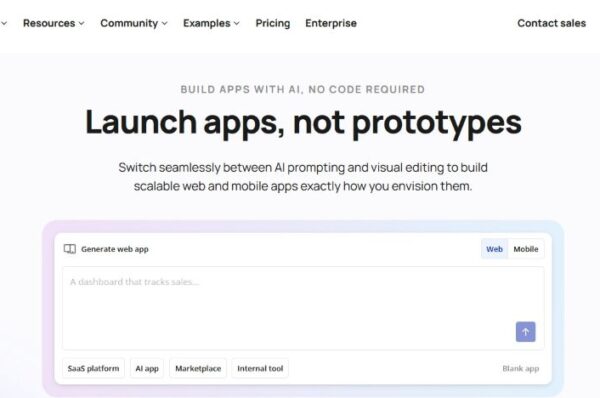 capture d'รฉcran de la plateforme bubble pour crรฉer des applications web et mobiles avec ai sans code
