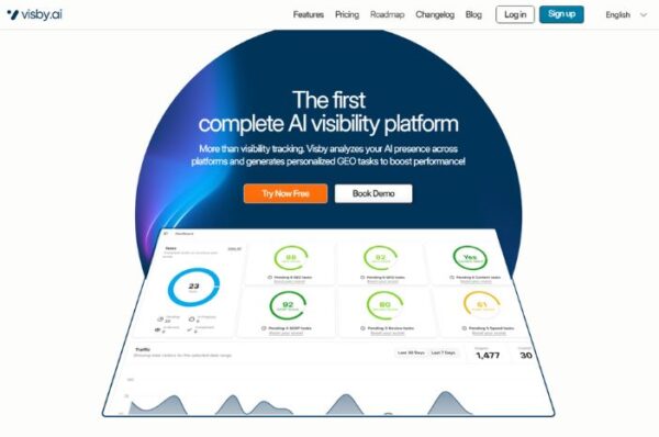 capture d'รฉcran de la plateforme visby.ai