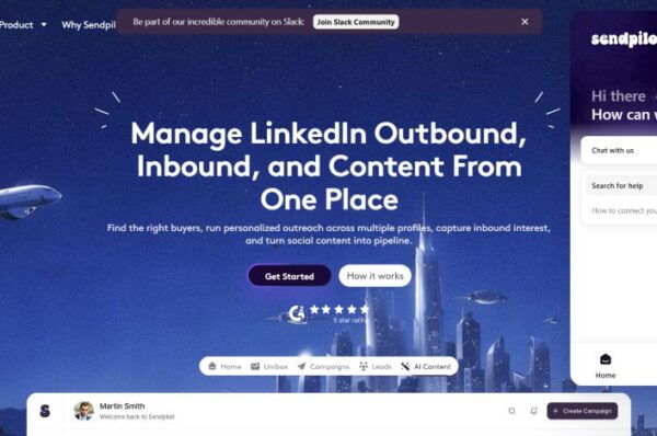 capture รฉcran sendpilot page d'accueil. gestion de linkedin
