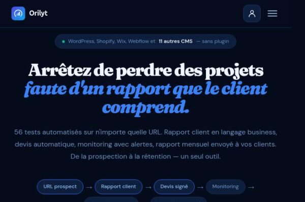 capture d'รฉcran de l'outil orilyt pour rapports automatisรฉs