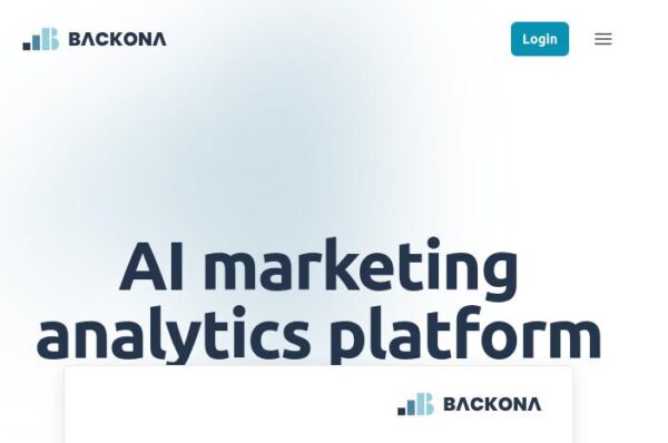 page d'accueil de backona, plateforme d'analyse marketing ai
