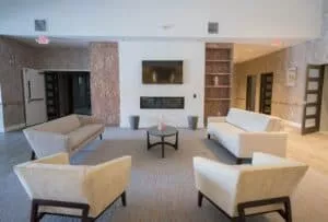 view of the common room where addiction treatment clients relax after group therapy | Virtue Recovery Las Vegas view of the common room where addiction treatment clients relax after group therapy
