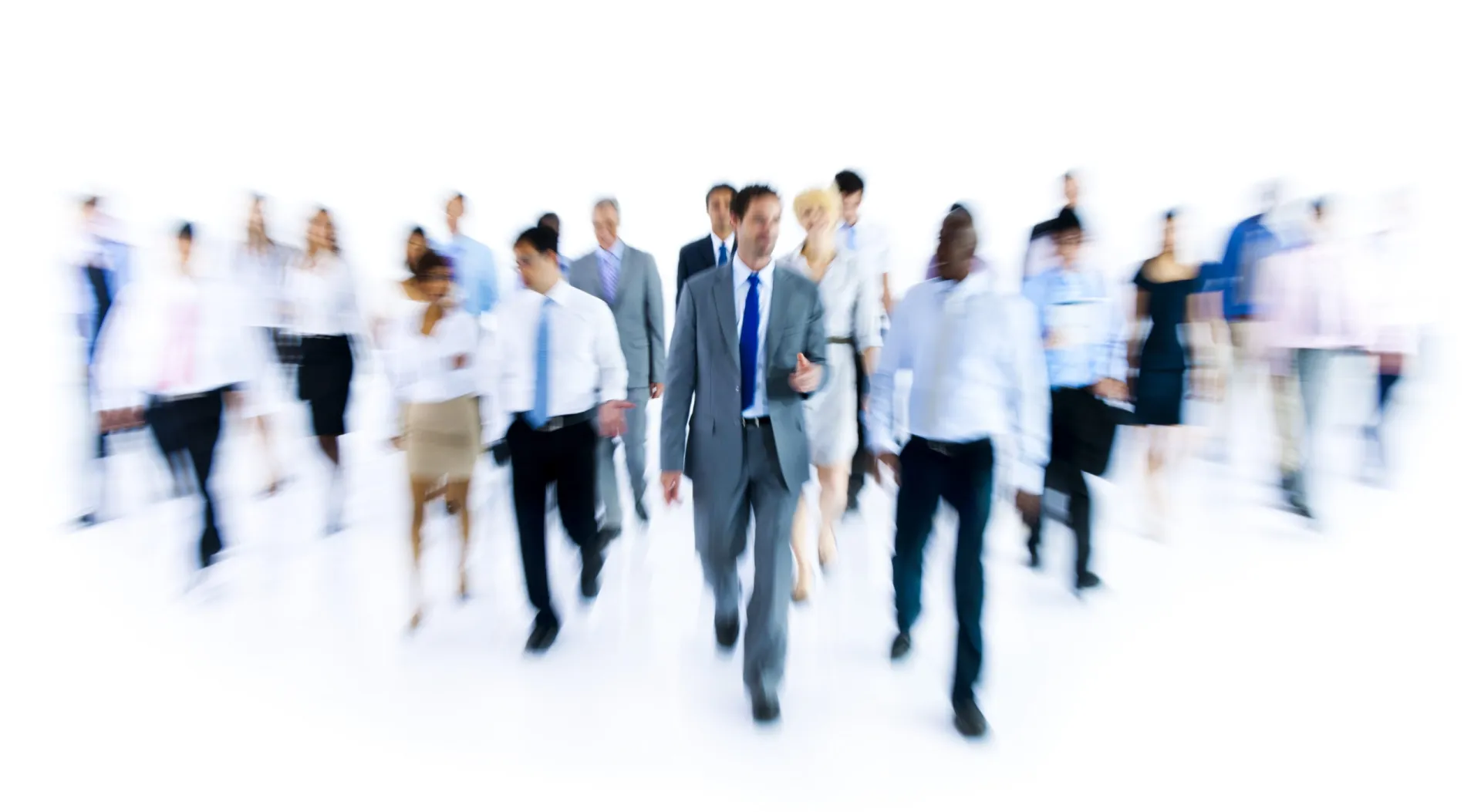 Efficient Business Networking Business professionals walking in a conference or networking event.