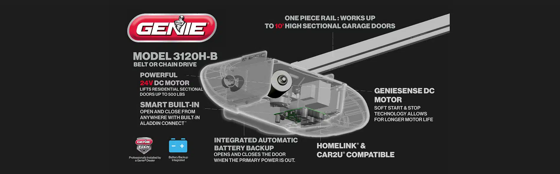 Model 3120H-B | Genie Garage Door Opener - Wallen Garage Doors