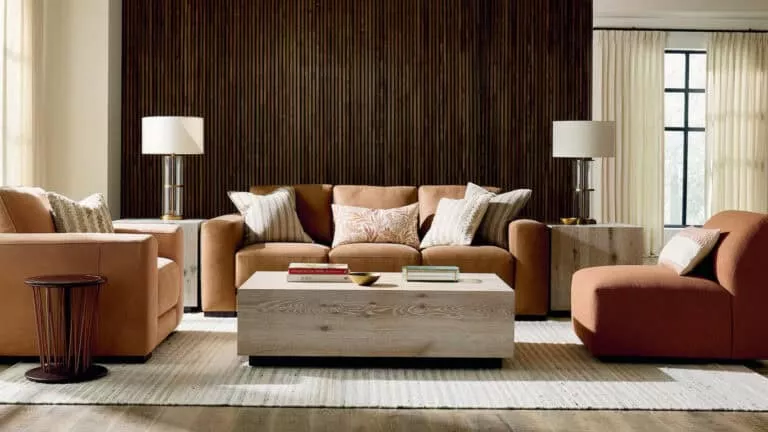 Neutral toned living room scene