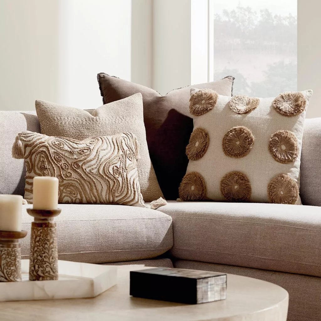 Fall pillows on a couch