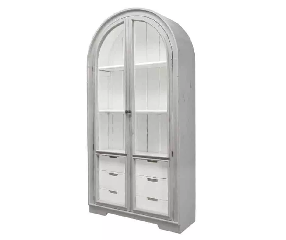 Arched Glass Door Cabinet
