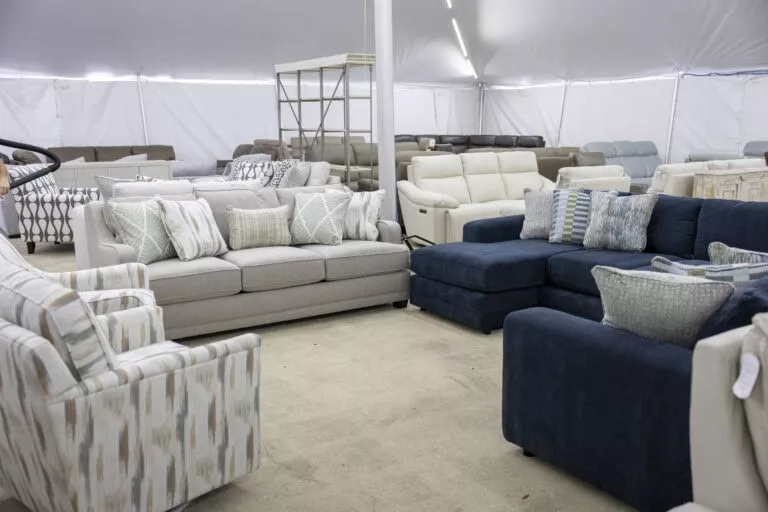 Couches in the tent sale