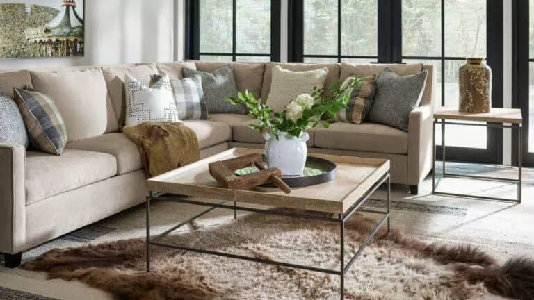 Universal Furniture sectional styled in a living room