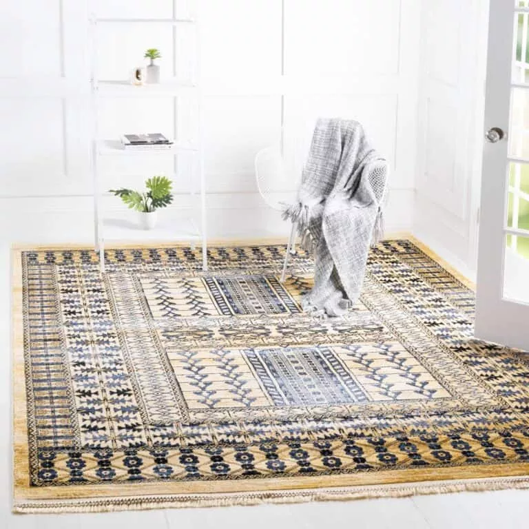 statement rug in living space
