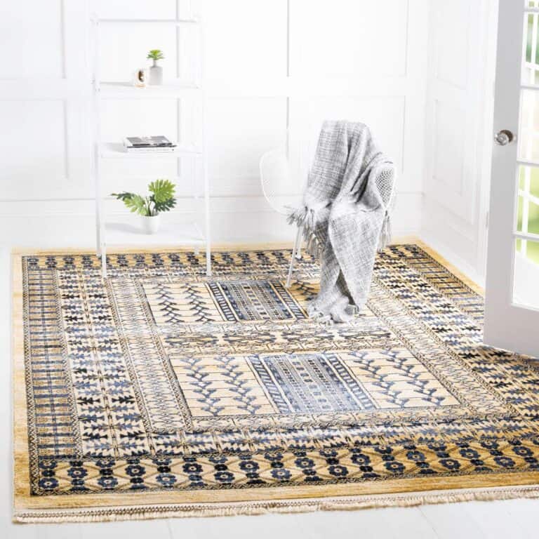 statement rug in living space